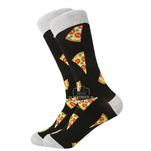 MYORED 2019 date men dress color comfortable pair roller skateboard for causal reason funny wedding socks socks shark geometry