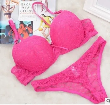 Luxury Sexy Thong France Embroidered Lace Bra Sets For Women Push Up Bra And Panty Set Underwear Sets