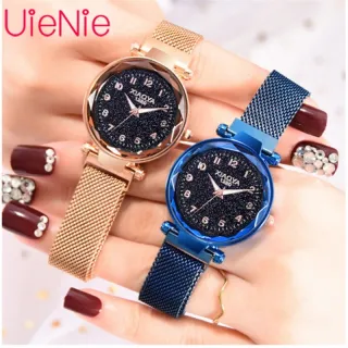 Women watch Fashion wild Starry sky numeral Milan Magnet Buckle Luxury Fashion Ladies Geometric Roman Numeral Quartz Watch