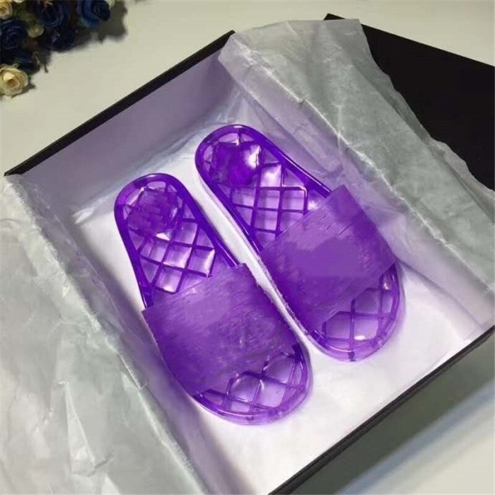 2020 womens clear jelly fashion Flip Flops luxe transparent PVC slides sandals flats designer slippers with box dust bags