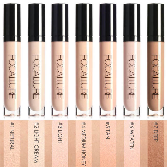 FOCALLURE Eye Concealer & Base 7 Colors Full Coverage Suit for All Color Skin Face/Eye Makeup Liquid Concealer