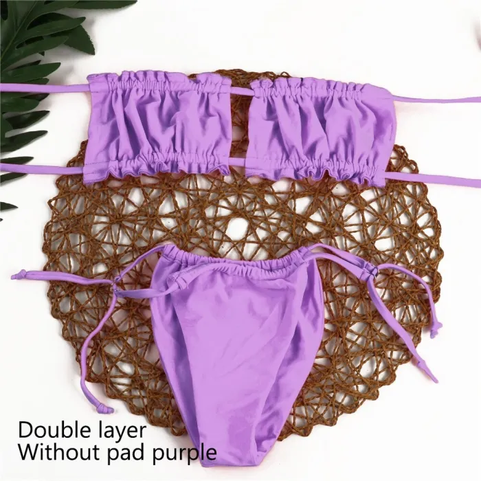 Sexy Micro Women Bikini 2020 Mujer Swimsuit Bandeau Bikinis Set Two-piece Swimwear Push Up Bathing Suit Female Beachwear Biquini