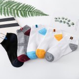 22 Styles 5 Pairs/lot Men Summer Cotton Socks Solid Color Striped Animals Ship Socks Fashionable Male Ankle Socks