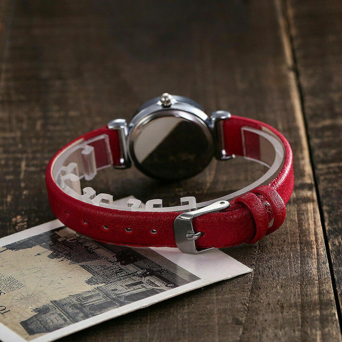 Classic Women's Casual Quartz Leather Band Strap Watch Round Analog Clock Wrist Watches