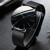 2020 Minimalist Men's Fashion Ultra Thin Watches Simple Men Business Stainless Steel Mesh Belt Quartz Watch