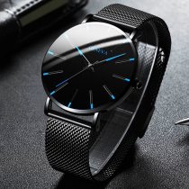 2020 Minimalist Men's Fashion Ultra Thin Watches Simple Men Business Stainless Steel Mesh Belt Quartz Watch