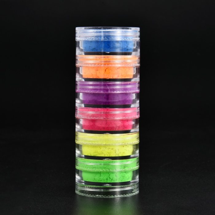 6 Color/Sets Lasting Fluorescent Matte Eyeshadow Neon Pigment Powder Halloween Decoration Eyeshadow Palette Beauty Glazed
