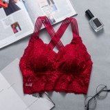 Women Sexy Lingerie Lace Bra Hollow Bralette Backless Crop Top Padded Camis Bra Brassiere Female Intimates Soft Underwear