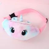 2020 New Cute Unicorn Female Waist Bag Kids Fanny Pack Cartoon Plush Women Belt Bag Fashion Travel Phone Pouch Chest Bag