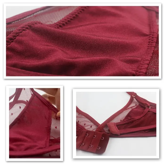 Newest Women Sexy Lingerie Bra Mesh Patchwork Breathable Ladies Bras Brassiere Back Closure Triangle Cup Female Thin Underwear