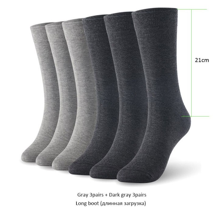 Bamboo socks solid color men socks 6pairs/lot man long boot business socks UK SIZE 7-11 EUR SIZE 40-46