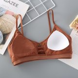 BEFORW Solid Color Sexy Hollow Bra Thin strap Push Up Bra Wire Free Seamless Underwear Women Slim Fit Cozy Thread Female Bras