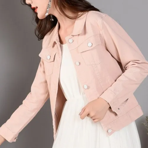 Women 2019 New Fashion Denim Jackets Autumn Casual Long Sleeve Basic Short Jean Jacket Vintage Korean Harajuku Coats
