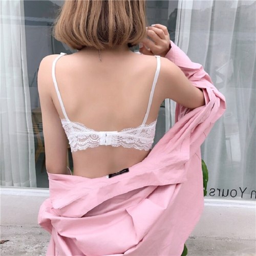 DeRuiLaDy Lace Bralette Sexy Cross Strap Lingerie Push Up Bras for Women Comfort Wireless Seamless Bra Underwear Soutien gorge