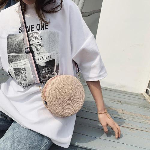 Woven Shoulder Bag Round Straw Shoulder Bag Small Beach HandBags Women Summer Hollow Handmade Messenger Crossbody Bags