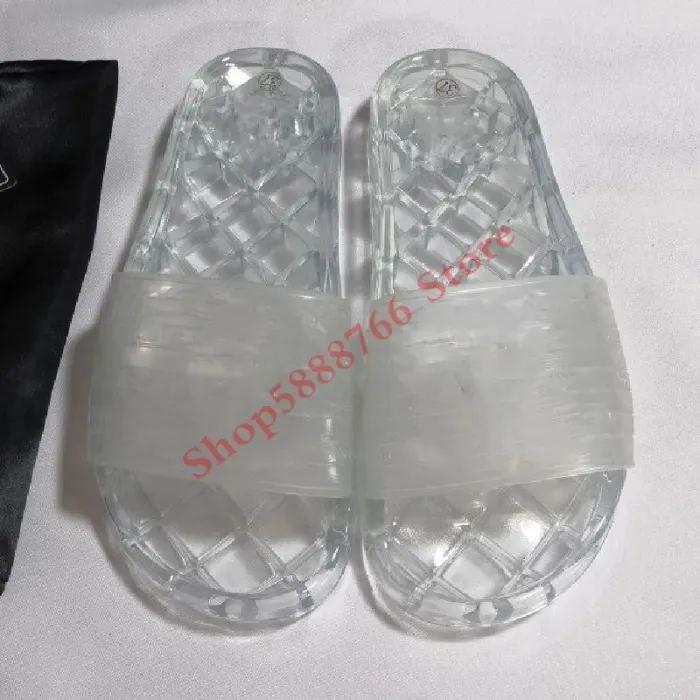 2020 womens clear jelly fashion Flip Flops luxe transparent PVC slides sandals flats designer slippers with box dust bags