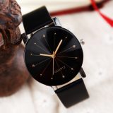Fashion Watch Men Women Leather Strap Line Analog Quartz Ladies Wrist Watch Dress