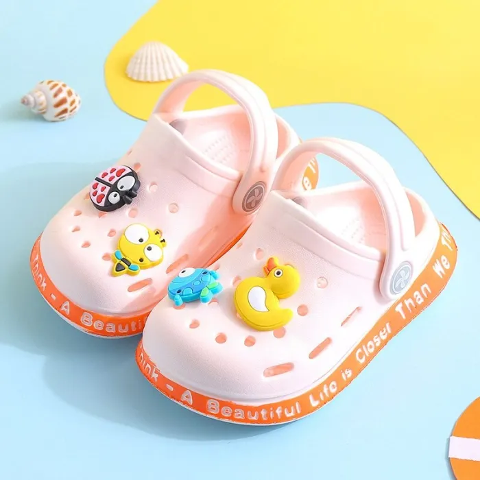 kids Mules & Clogs summer baby boys girls Cartoon sandals flat heels solid cartoon slippers children's garden shoes