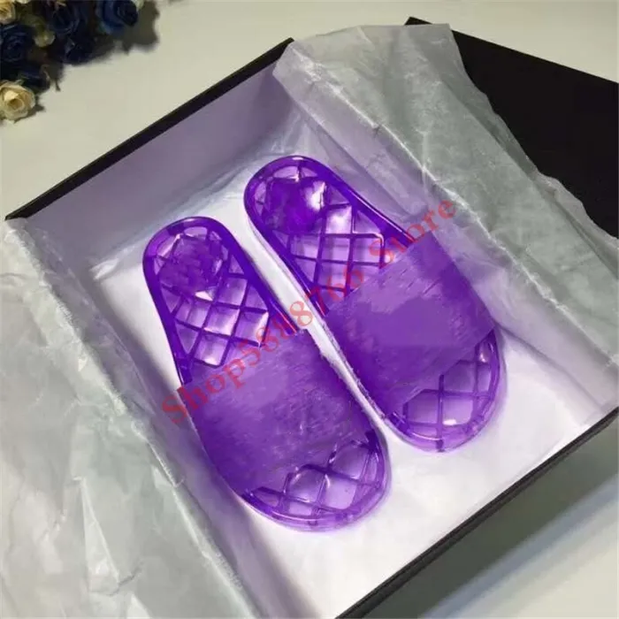 2020 womens clear jelly fashion Flip Flops luxe transparent PVC slides sandals flats designer slippers with box dust bags