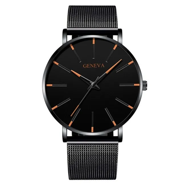 2020 Minimalist Men's Fashion Ultra Thin Watches Simple Men Business Stainless Steel Mesh Belt Quartz Watch