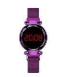LED Watch Men's Digital Electronic Clock Watch Women's Fashion Dress Wristwatch Milan Magnet Buckle Quartz Watch