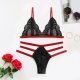 LOPNT New Sexy lingerie Women's lace Seamless bra set transparent bra black red bra and panty set Female Floral see through bra