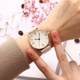 Top Style Fashion Women's Luxury Leather Band Analog Quartz Wrist Watch Golden Ladies Watch Women Dress  Black Clock