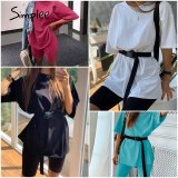 Casual solid outfits women's two piece suit with belt Home loose sports tracksuits fashion bicycle suit summer hot 2020