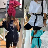 Casual solid outfits women's two piece suit with belt Home loose sports tracksuits fashion bicycle suit summer hot 2020
