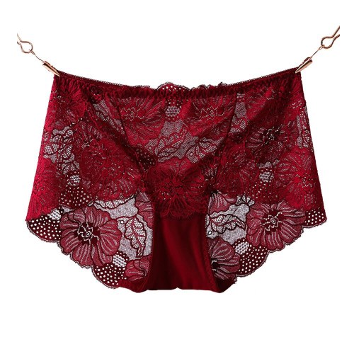 Underwear Women Plus Size Sexy Lace Panties Transparent Briefs Seamless Lingerie Lady Panties Cotton High-Rise For Weight 100KG