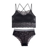 Transparent Lace Bra and Panty Set Women Sexy Lingerie Intimates Ladies Underwear Set Fashion Bra & Brief Sets Solid Color