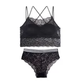 Transparent Lace Bra and Panty Set Women Sexy Lingerie Intimates Ladies Underwear Set Fashion Bra & Brief Sets Solid Color