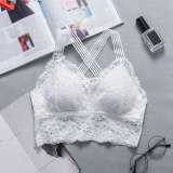 Women Sexy Lingerie Lace Bra Hollow Bralette Backless Crop Top Padded Camis Bra Brassiere Female Intimates Soft Underwear