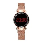 LED Watch Men's Digital Electronic Clock Watch Women's Fashion Dress Wristwatch Milan Magnet Buckle Quartz Watch