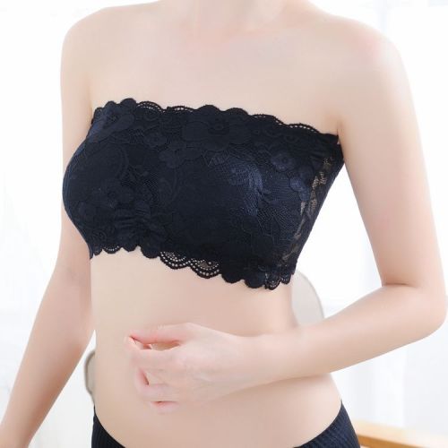 2020 Fashion Women Stretch Sexy Lace Bra Push Up Wire Free Padded Strapless Seamless Tops Three Hook-and-eye Underwear 1800