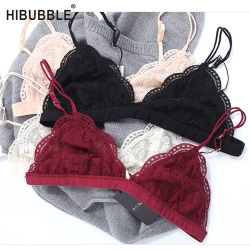 Fashion Thin Sexy Lace Bra Unpadded Bralette Wire Free Push Up Bra Lingerie Breathable Bras For Women Retro Soutien Gorge bh