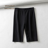 sexy women cotton high waist elastic pure color slim Knee-Length bikeshorts leggings female