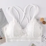 French women's lace sexy lace bra seamless deep V lace thin wireless bra triangle cup underwear sexy female underwear soft bra