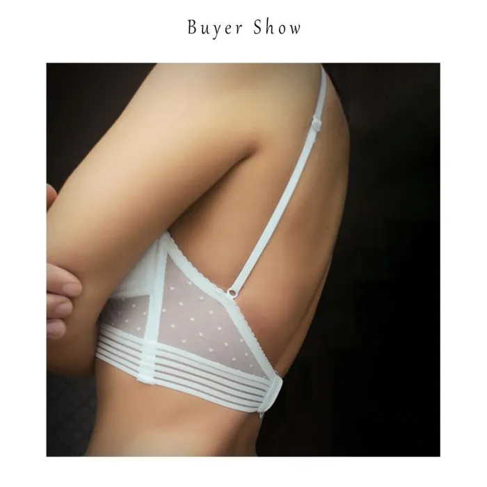 New Sexy Low Back Lace Bralette White Backless Bra dot mesh Ultra Thin Underwear Women Lingerie Sexy Tank Tops Bra