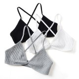 Tank Top Thin brassiere Wireless Bra Crisscross Back V Neck Black/White Seamless Underware For Women
