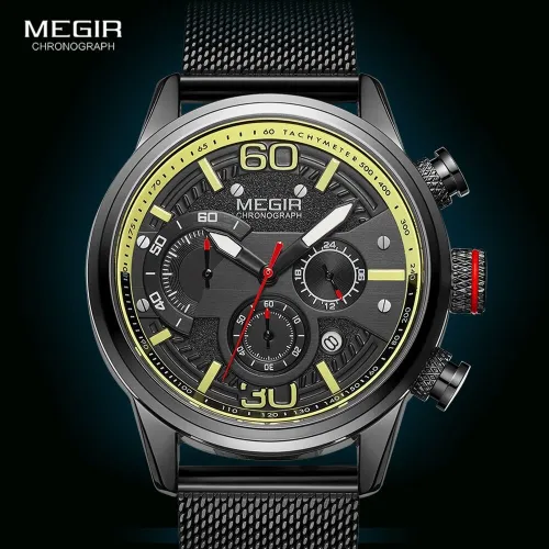 Men's Sport Watches 2020 Luxury Chronograph Quartz Watch Fashion Waterproof Mesh Strap Wristwatches Men