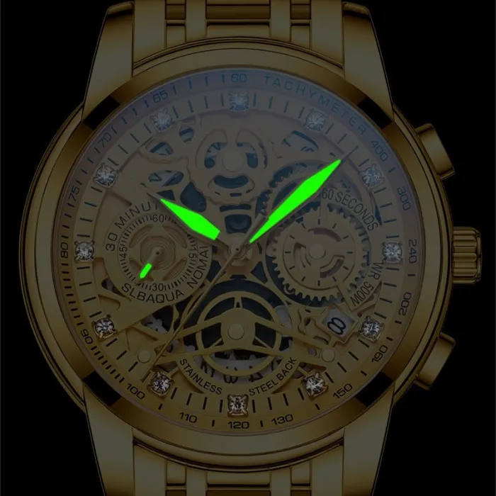 Masculino Sports Fashion Wristwatches Men's Gold Chronograph Luxury Quartz Watches Gold Men Wristwatch For Bussiness Man