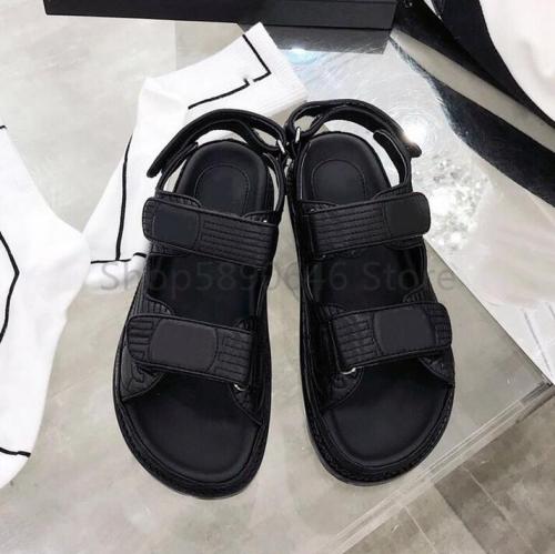 Ladies luxury rhombic leather sandals summer fashion brand comfortable non-slip Flat Roman sandals women's platform sandals