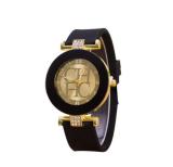 2020 Hot sale Fashion Black Geneva Casual CHHC Quartz Women watches Crystal Silicone Watches  men's Wrist Watch