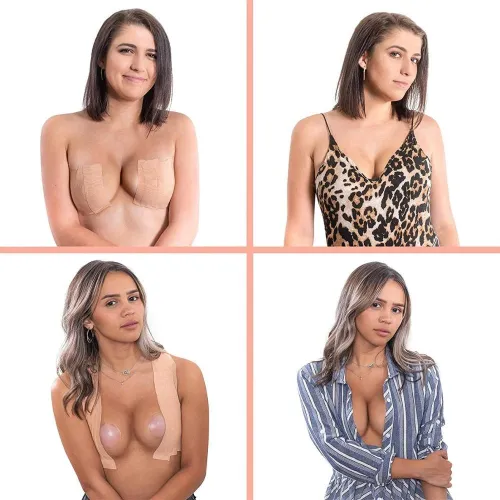 The Boobtape bra can be cut to fit the elastic tape on the invisible bra