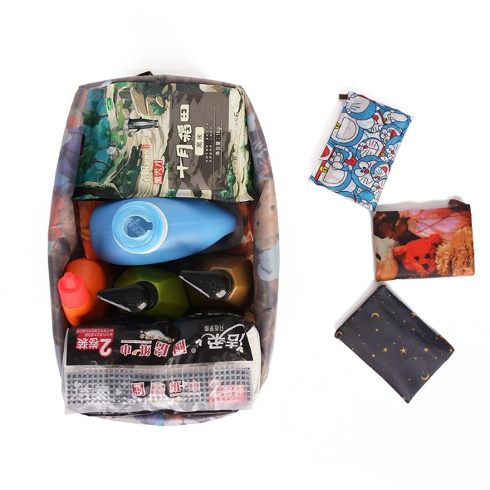 Reusable Shopping Bags Foldable Large Size Shopping Bags Totes Heavy Duty Washable Cloth Grocery Bags Eco-Friendly Ripstop