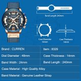 CURREN Watch Luxury Mens Watch Military Leather Wristwatch Man Sports Clock Casual Fashion Chronograph Waterproof Relojes Hombre