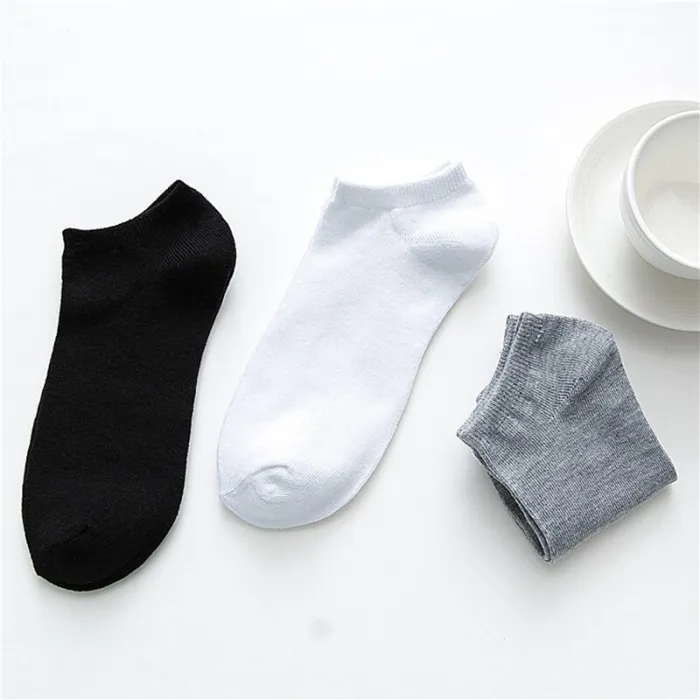 2020 New 10 Pairs Women Socks Breathable Ankle Socks Solid Color Short Socks Comfortable White Black Cotton Low Cut Socks