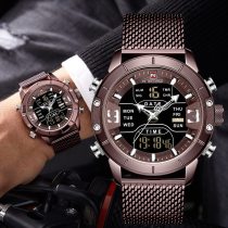 2020 Analog Digital Watches Men Luxury Brand Stainless Steel Sports Men's Watches Digital Waterproof Man Watch