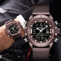 2020 Analog Digital Watches Men Luxury Brand Stainless Steel Sports Men's Watches Digital Waterproof Man Watch